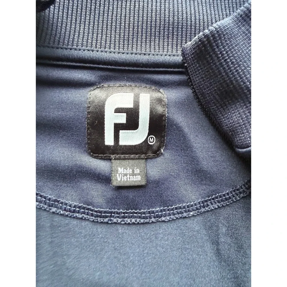 FootJoy Golf Pullover‎ Men M Blue 1/4 Zip Performance Stretch Logo Terra Cotta